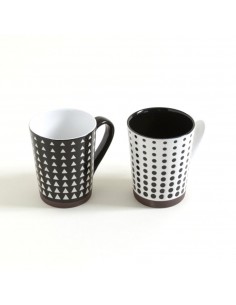 Jarro Mug Recto Psico White Black 440 ml