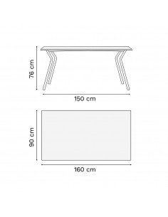 Mesa Magnolia 160x90 Rossi Base de Caño | Andreplast