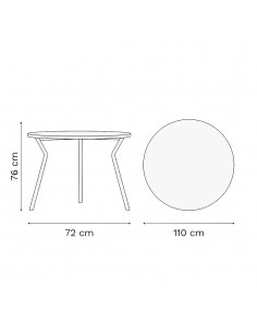 Mesa Magnolia Redonda 110cm Blanca Rossi | Andreplast