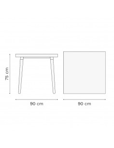 Mesa Camelia Cuadrada 90x90 Rossi Nórdica | Andreplast