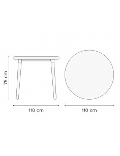 Mesa Camelia Redonda 110cm Rossi Estilo Nórdico | Andreplast