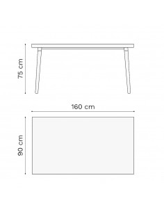 Mesa Camelia 160x90 Rossi Estilo Nórdico | Andreplast