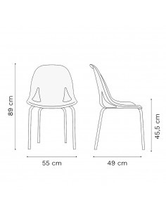 Silla Nina Negra Patas Cromadas Rossi | Andreplast