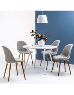Juego de Comedor Nina White Tap Rossi Redondo | Andreplast
