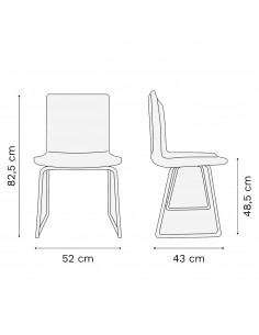 Silla Quina Tapizada Lino Gris Perla Trineo | Andreplast