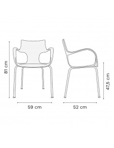 Silla Jim Rossi con Apoyabrazos y Patas de Caño | Andreplast