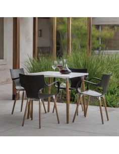 Silla Jim Wood Rossi con Patas de Madera Paraíso | Andreplast