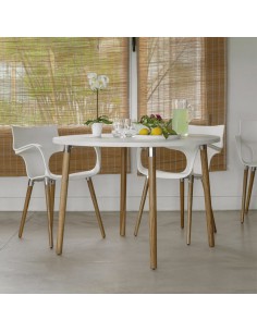 Silla Jim Wood Rossi con Patas de Madera Paraíso | Andreplast