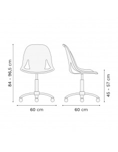 Silla de Escritorio Nina Neumática Cromada Rossi | Andreplast