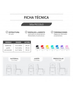 Silla Infantil Piccolo de Caño y Plástico | Andreplast