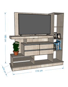Modular de TV con 4 Cajones