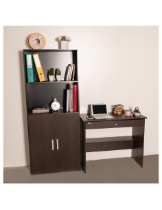 Biblioteca Wengue de 5 Estantes con Puertas 173cm | Andreplast