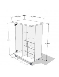 Mueble Multiuso con Portabotellas