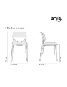 Silla Smile de Polipropileno con Protección UV Apilable | Andreplast