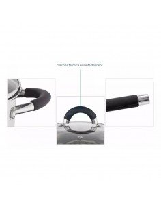 Batería Cocina Acero C/Tapa Colador 6 Piezas Hudson