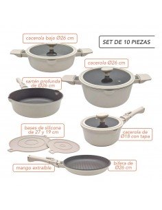 Batería de Cocina 10 Piezas Inducción Carol