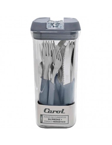 Juego Cubiertos 24 Piezas y Frasco...