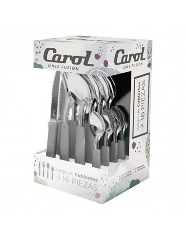 Juego Cubiertos 16 Piezas Gris Carol | Andreplast