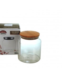 Frasco Vidrio c/Tapa Madera...