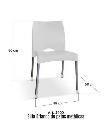 Silla Plástica Orlando Blanca 6 Unidades