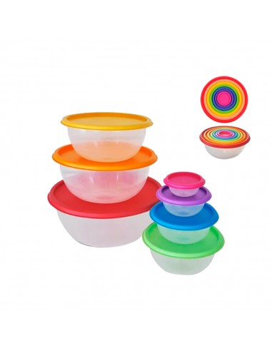 Set x7 Recipientes Herméticos Redondos Multicolor | Andreplast