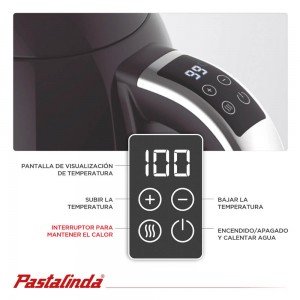 Pava Eléctrica Pastalinda Cucina Bollitore Negra 1,7L | Andreplast