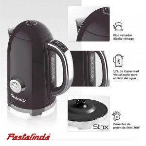 Pava Eléctrica Pastalinda Cucina Bollitore Negra 1,7L | Andreplast