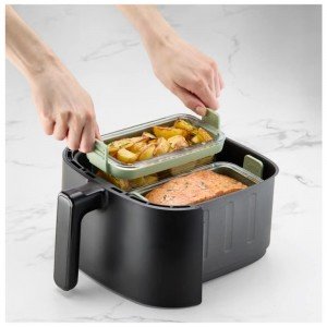 Set 2 Moldes Rectangulares de Vidrio para Airfryer Lékué | Andreplast