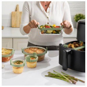 Set 2 Moldes Rectangulares de Vidrio para Airfryer Lékué | Andreplast