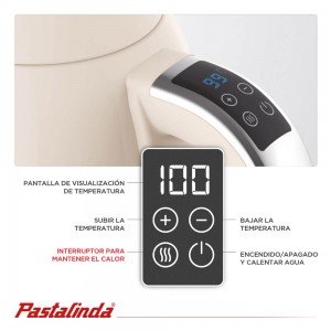 Pava Eléctrica Pastalinda Cucina Bollitore Crema Digital 1.7L | Andreplast
