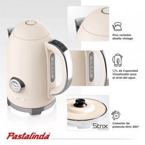 Pava Eléctrica Pastalinda Cucina Bollitore Crema Digital 1.7L | Andreplast