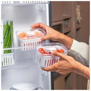 Organizador de Heladera Clear Fresh con Cesta 650ml OU | Andreplast