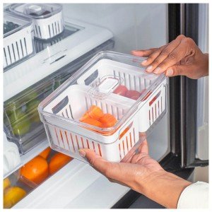 Organizador de Heladera Clear Fresh con 2 Cestas 2.2L OU | Andreplast