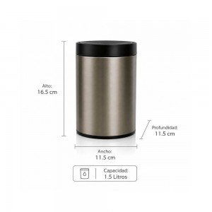 Cesto de Residuos 1,5L Acero Inoxidable Aston Home | Andreplast