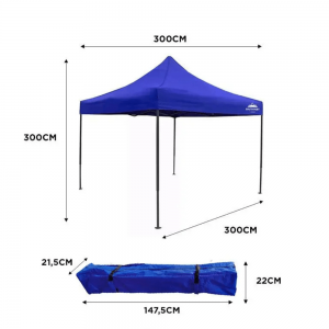 Gazebo Plegable Azul 3x3m Sin Paredes Gadnic | Andreplast