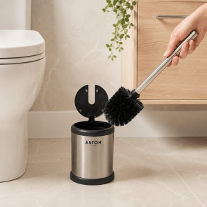 Escobilla de Baño con Soporte Acero Inoxidable Aston Home | Andreplast