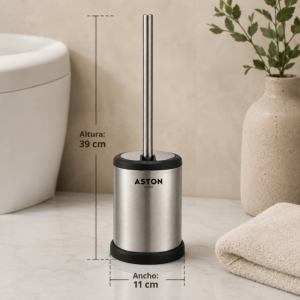 Escobilla de Baño con Soporte Acero Inoxidable Aston Home | Andreplast