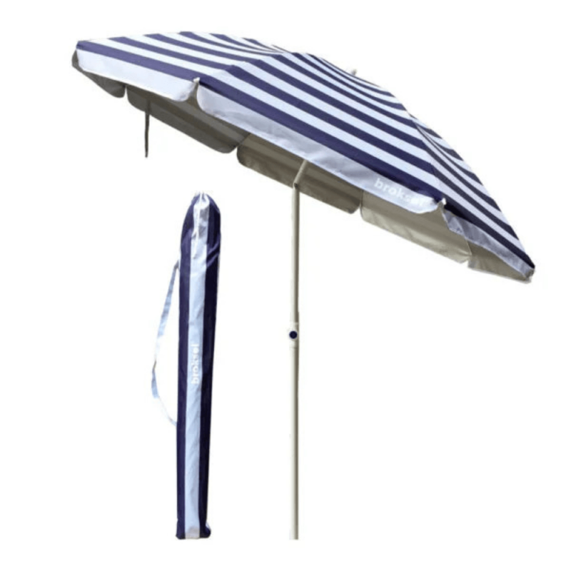 Sombrilla Playera Reclinable 2m Azul y Blanco Brogas | Andreplast