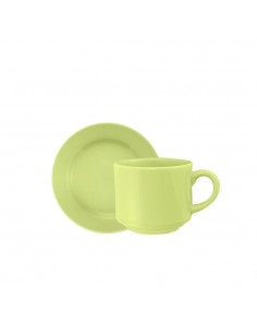 Set de Taza de Té con Plato de Cerámica 14 cm | Andreplast